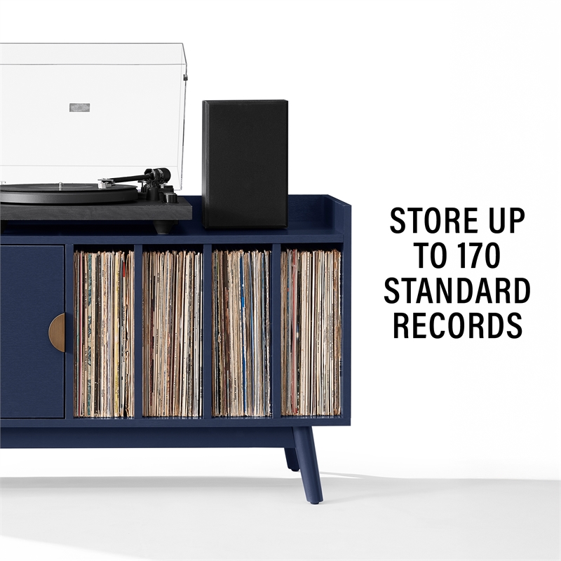 Crosley Skylar Record Player Cabinet With Vinyl Storage in Navy