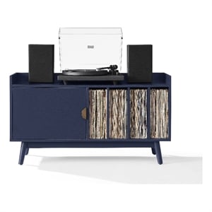Crosley Skylar Record Player Cabinet With Vinyl Storage in Navy
