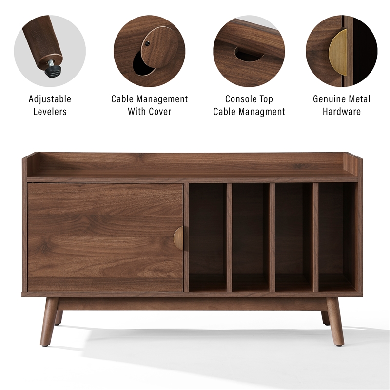 Crosley Skylar Record Player Cabinet With Vinyl Storage in Walnut