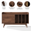 Crosley Skylar Record Player Cabinet With Vinyl Storage in Walnut