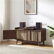 Crosley Skylar Record Player Cabinet With Vinyl Storage in Walnut