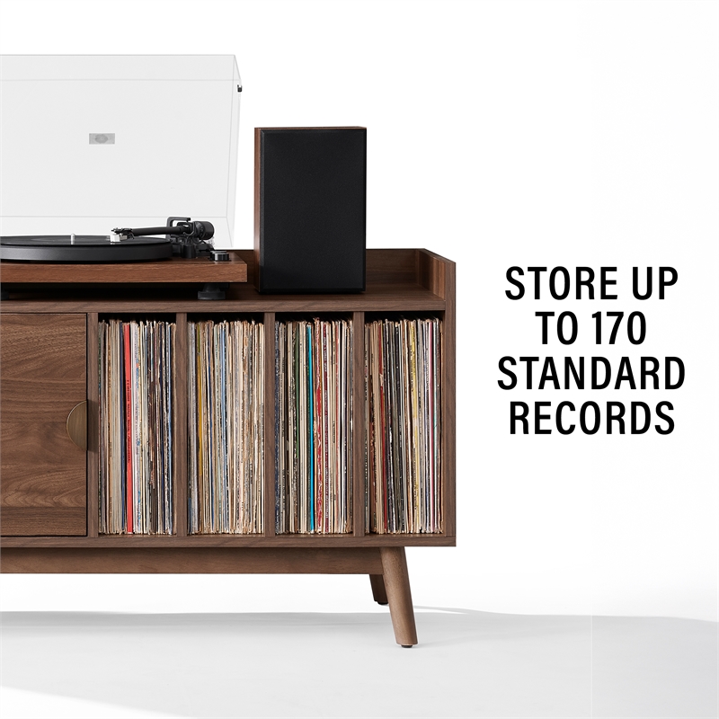 Crosley Skylar Record Player Cabinet With Vinyl Storage in Walnut