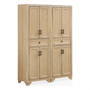 Crosley Tara Kitchen Storage Pantry Set in Natural (2 Pieces)