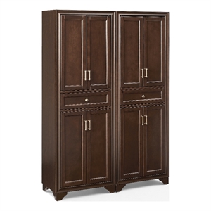 Crosley Tara Kitchen Storage Pantry Set in Brown (2 Pieces)