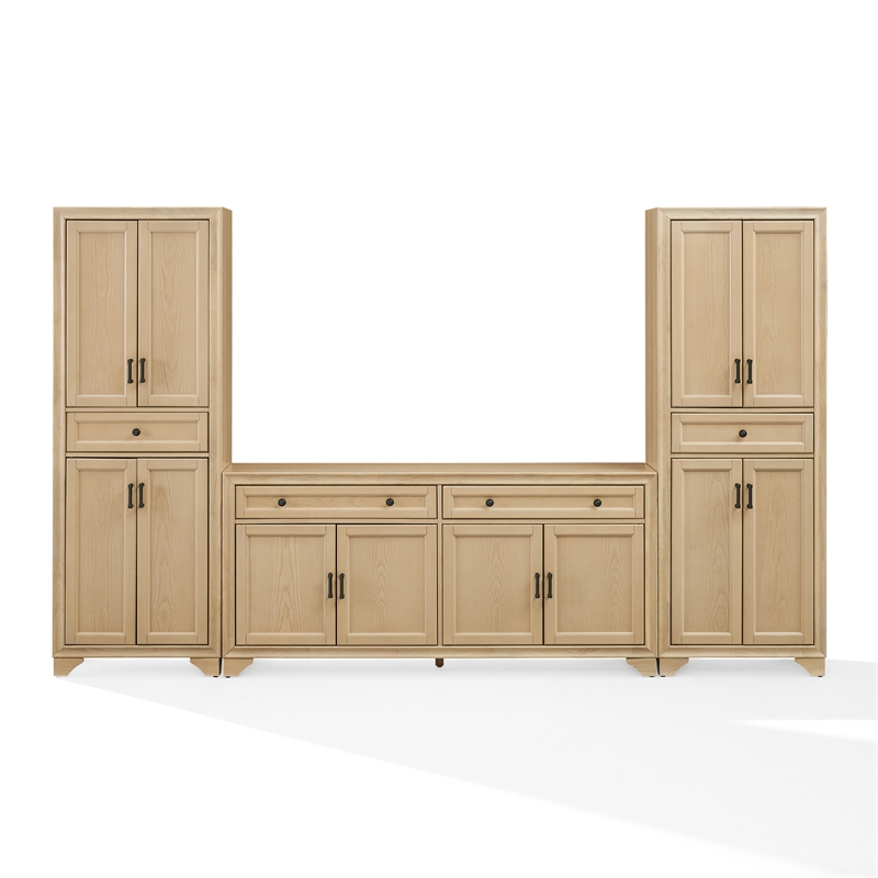 Crosley Tara 3-Piece Entertainment Center in Natural