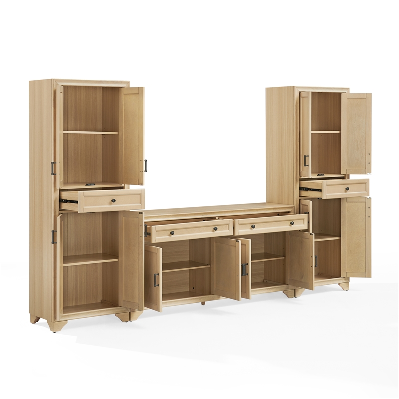 Crosley Tara 3-Piece Entertainment Center in Natural