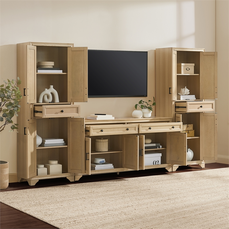 Crosley Tara 3-Piece Entertainment Center in Natural
