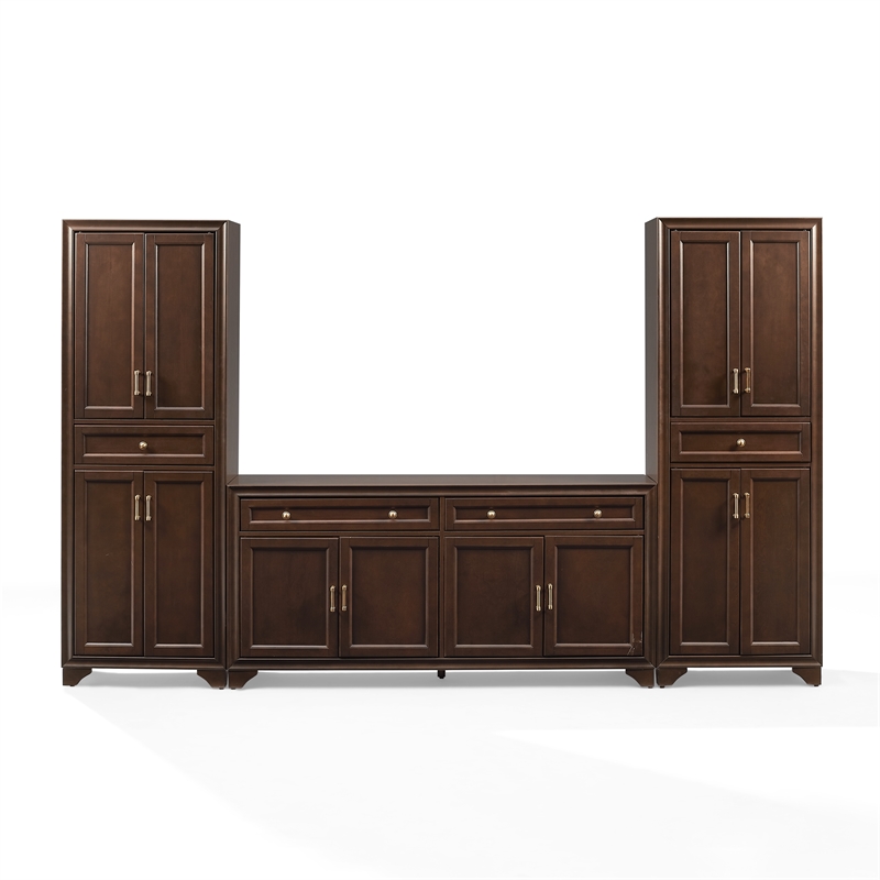 Crosley Tara 3-Piece Entertainment Center in Brown
