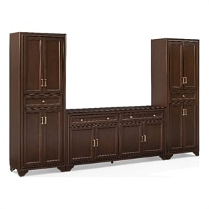 Crosley Tara 3-Piece Entertainment Center in Brown