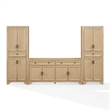 Crosley Tara 3-Piece Sideboard And Pantry Set in Natural