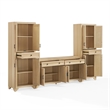 Crosley Tara 3-Piece Sideboard And Pantry Set in Natural