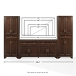 Crosley Tara 3-Piece Sideboard And Pantry Set in Brown