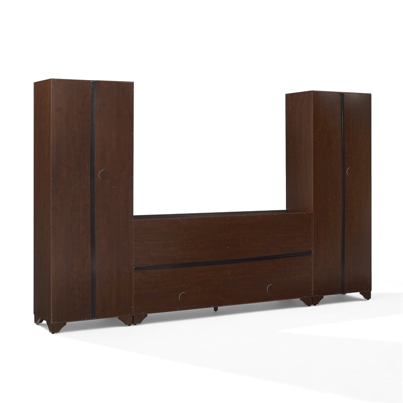 Crosley Tara 3-Piece Sideboard And Pantry Set in Brown