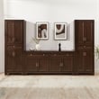 Crosley Tara 3-Piece Sideboard And Pantry Set in Brown