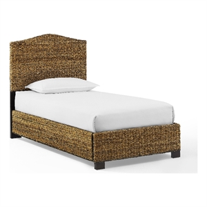 Crosley Serena Rattan Twin Bed in Banana Leaf