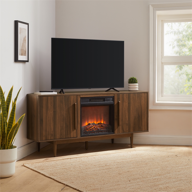Crosley Liam Corner Fireplace TV Stand For Up To 65