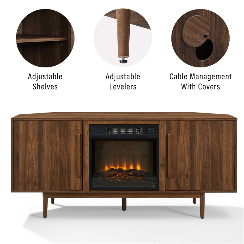 Crosley Liam Corner Fireplace TV Stand For Up To 65