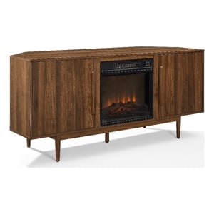 Crosley Liam Corner Fireplace TV Stand For Up To 65&quot TV in Walnut