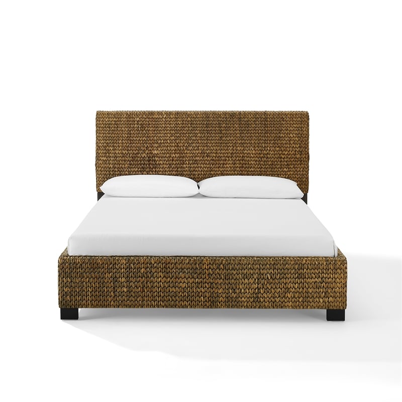 Crosley Edgewater Curved Queen Bed in Seagrass