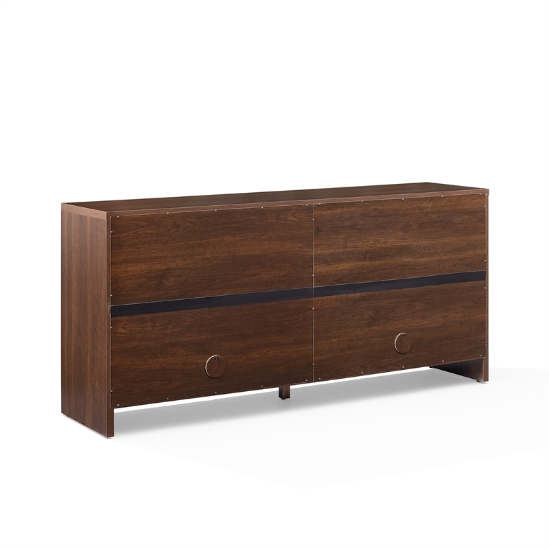 Crosley Furniture Kenji Modern Media Console Sideboard in Rattan Brown