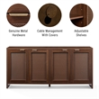 Crosley Furniture Kenji Modern Media Console Sideboard in Rattan Brown