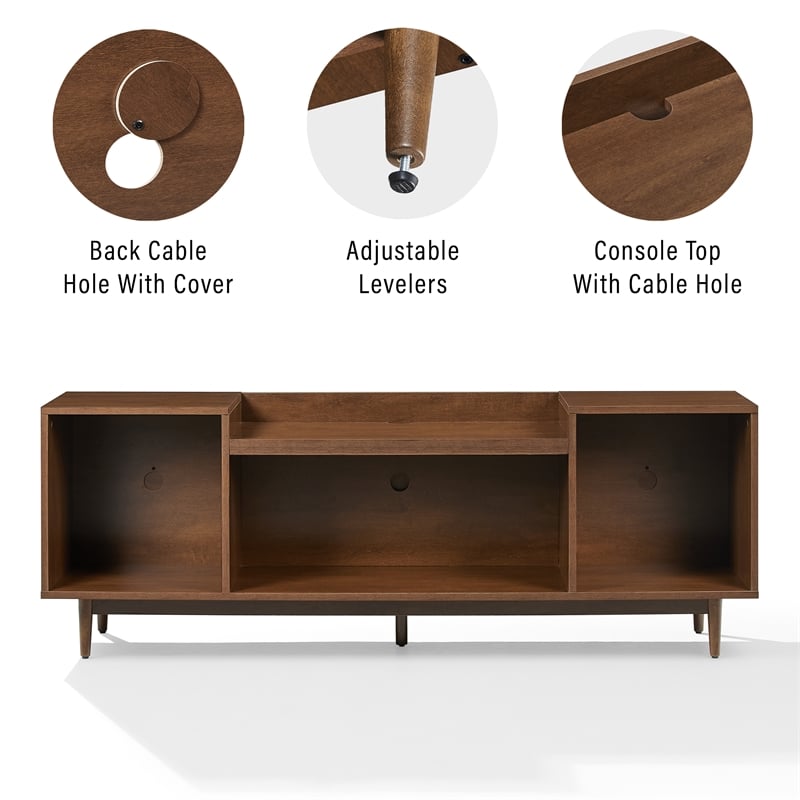 Crosley Furniture Eugene Record Player Stand with Storage in Mahogany