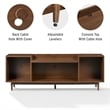 Crosley Furniture Eugene Record Player Stand with Storage in Mahogany