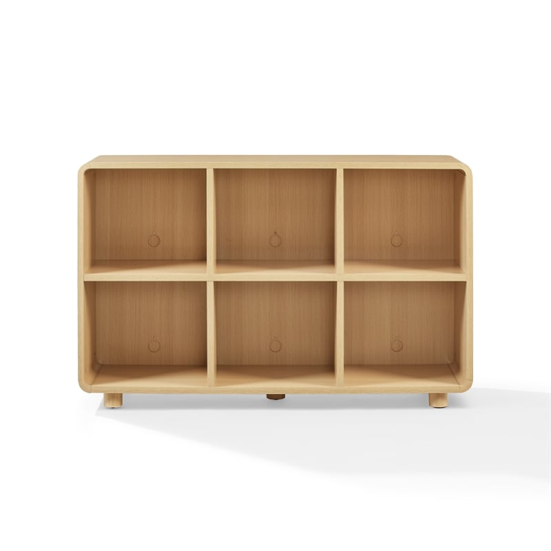 Crosley Furniture Zoe 6 Cube Record Player Stand with Vinyl Storage in Ash