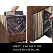 Crosley Furniture Luna Single Record Stand w Crate-Style Storage in Walnut