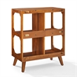 Crosley Furniture Asheville 4 Cube Record Player Stand w Storage in Walnut