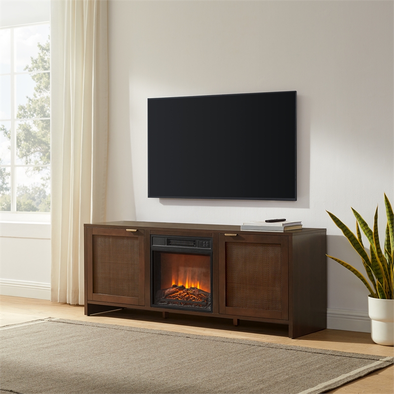 Kenji Modern Fireplace Entertainment Center w Storage for 65