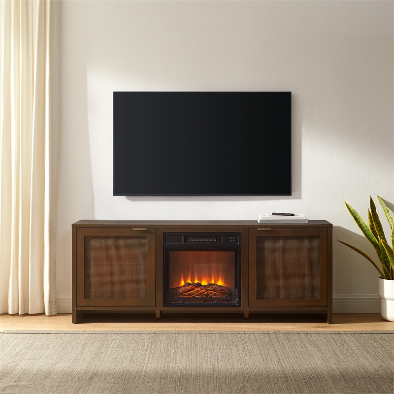 Kenji Modern Fireplace Entertainment Center w Storage for 65