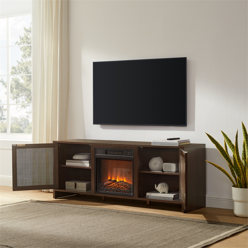 Kenji Modern Fireplace Entertainment Center w Storage for 65