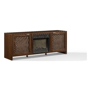 Kenji Modern Fireplace Entertainment Center w Storage for 65&quot TV in Brown