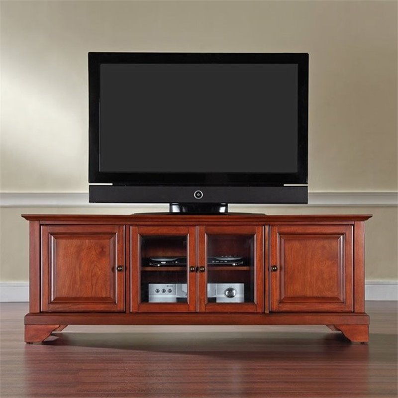 Crosley Furniture Lafayette 60 Low Profile Tv Stand In Classic Cherry