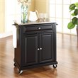Crosley Furniture Wood Portable Kitchen Cart in Black & Silver
