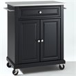 Crosley Furniture Wood Portable Kitchen Cart in Black & Silver