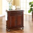 Crosley Furniture Wood Portable Kitchen Cart in Mahogany/Silver