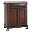 Crosley Furniture Wood Portable Kitchen Cart in Mahogany/Gray