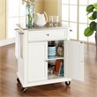 Crosley Furniture Wood Portable Kitchen Cart in White and Silver