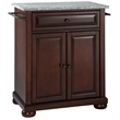 Crosley Furniture Alexandria Wood Portable Kitchen Island in Mahogany/Silver