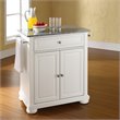Crosley Furniture Alexandria Wood Portable Kitchen Island in White/Gray
