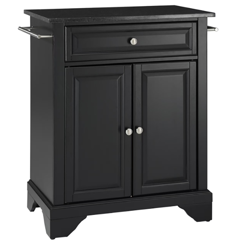 Crosley Furniture LaFayette Solid Wood Portable Kitchen Island in Black