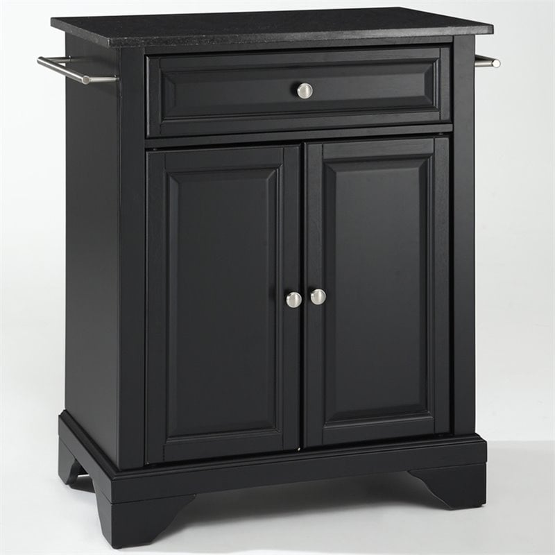 Crosley Furniture LaFayette Solid Wood Portable Kitchen Island in Black