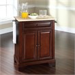 Crosley Furniture LaFayette Natural Wood Top Portable Kitchen Island in Mahogany