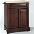 Crosley Furniture LaFayette Natural Wood Top Portable Kitchen Island in Mahogany