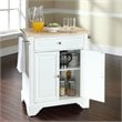 Crosley Furniture LaFayette Natural Wood Top Portable Kitchen Island in White