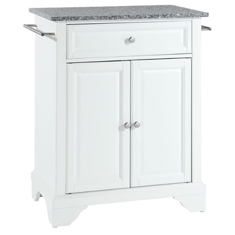 Crosley Furniture LaFayette Wood Portable Kitchen Island in White/Gray