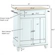 Crosley Furniture Cambridge Natural Wood Top Portable Kitchen Island in White
