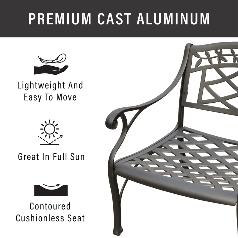 Crosley Furniture Sedona Aluminum Patio Club Chair in Charcoal Black